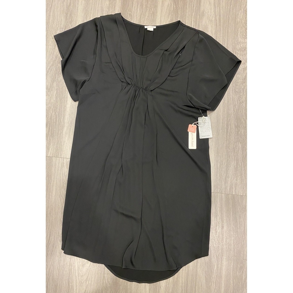isabel maternity by ingrid isabel 3/4 Sleeve Ribbed Knit Black MIDI Dress Size M
